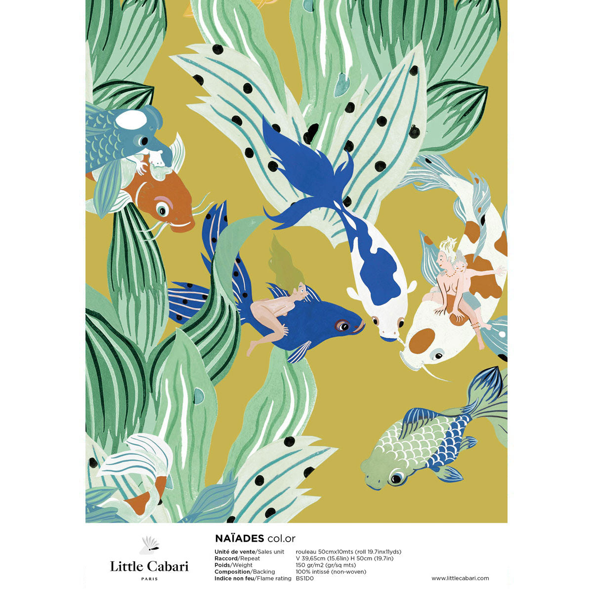 papier peint little cabari naiades or