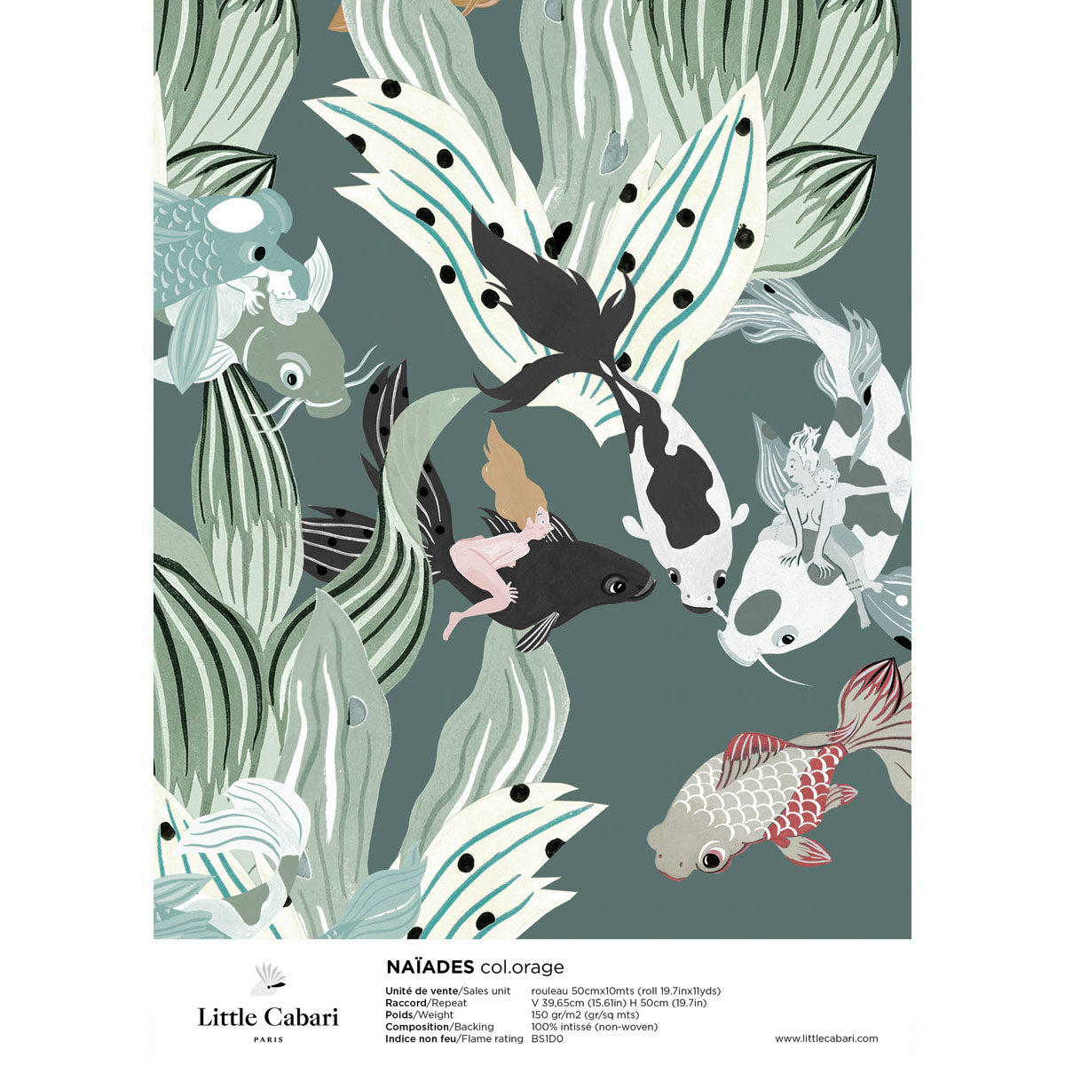 papier peint little cabari naiades orage