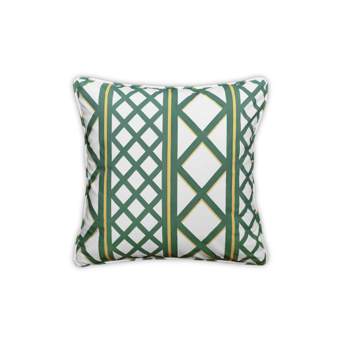 coussin treillis vert