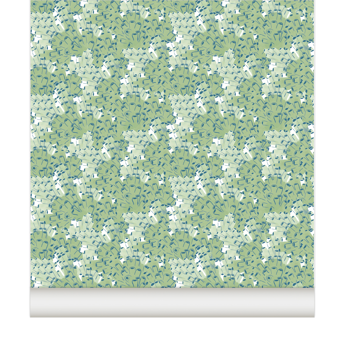 little cabari papier peint corail couleur vert bleu