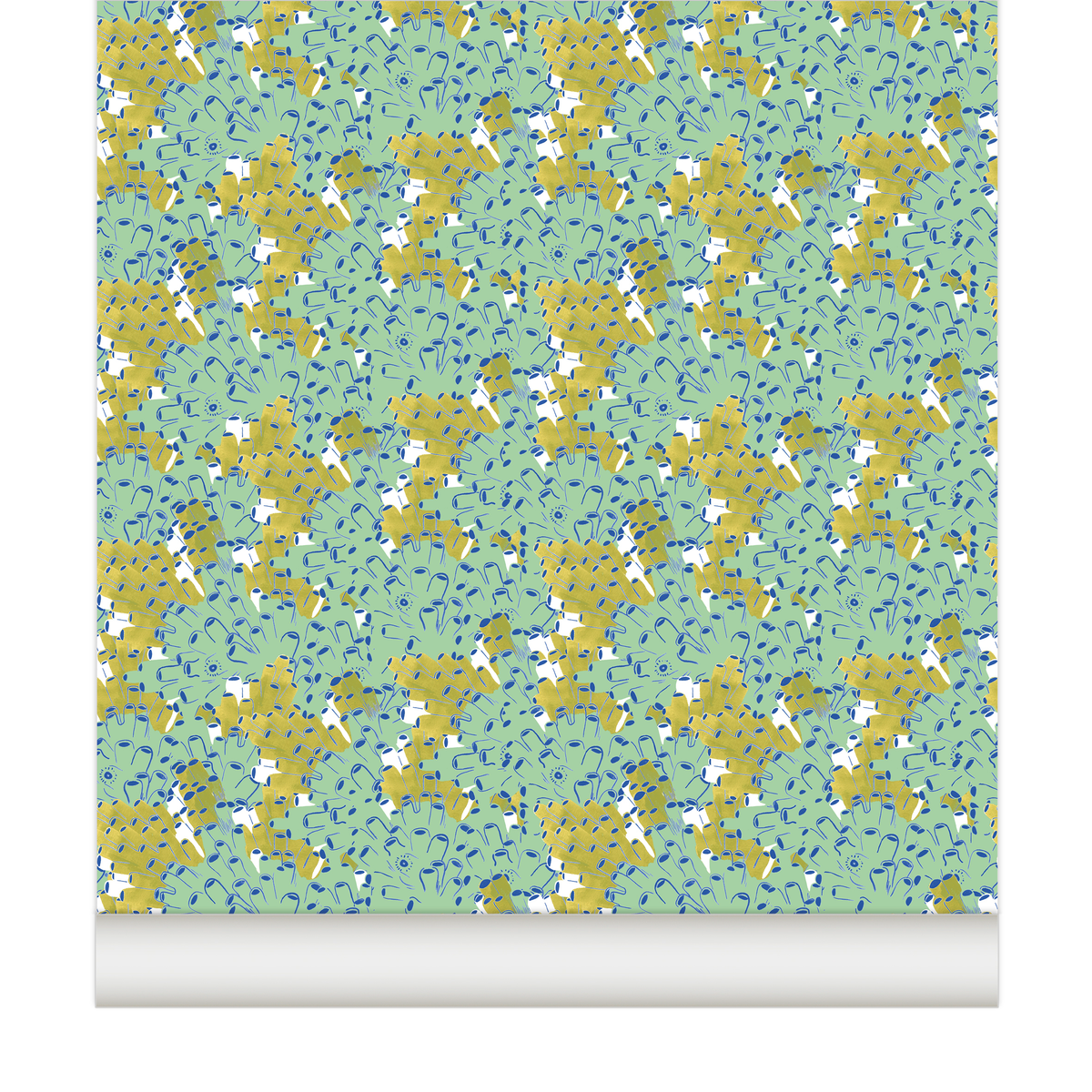 little cabari papier peint corail couleur vert