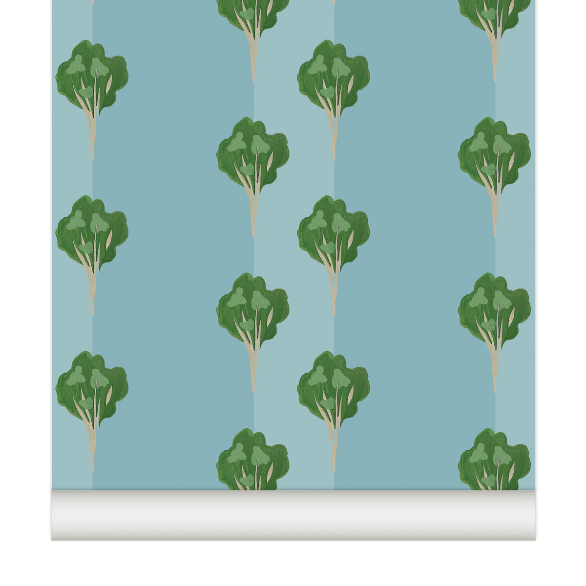 little cabari papier peint arbre couleur vert bleu