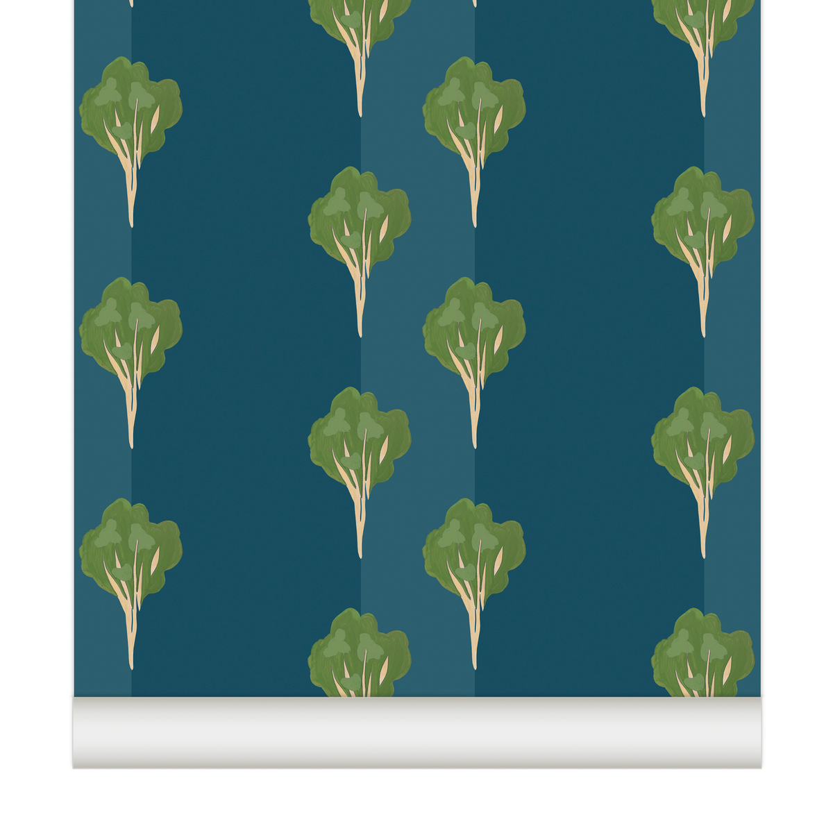 little cabari papier peint arbre couleur vert bleu