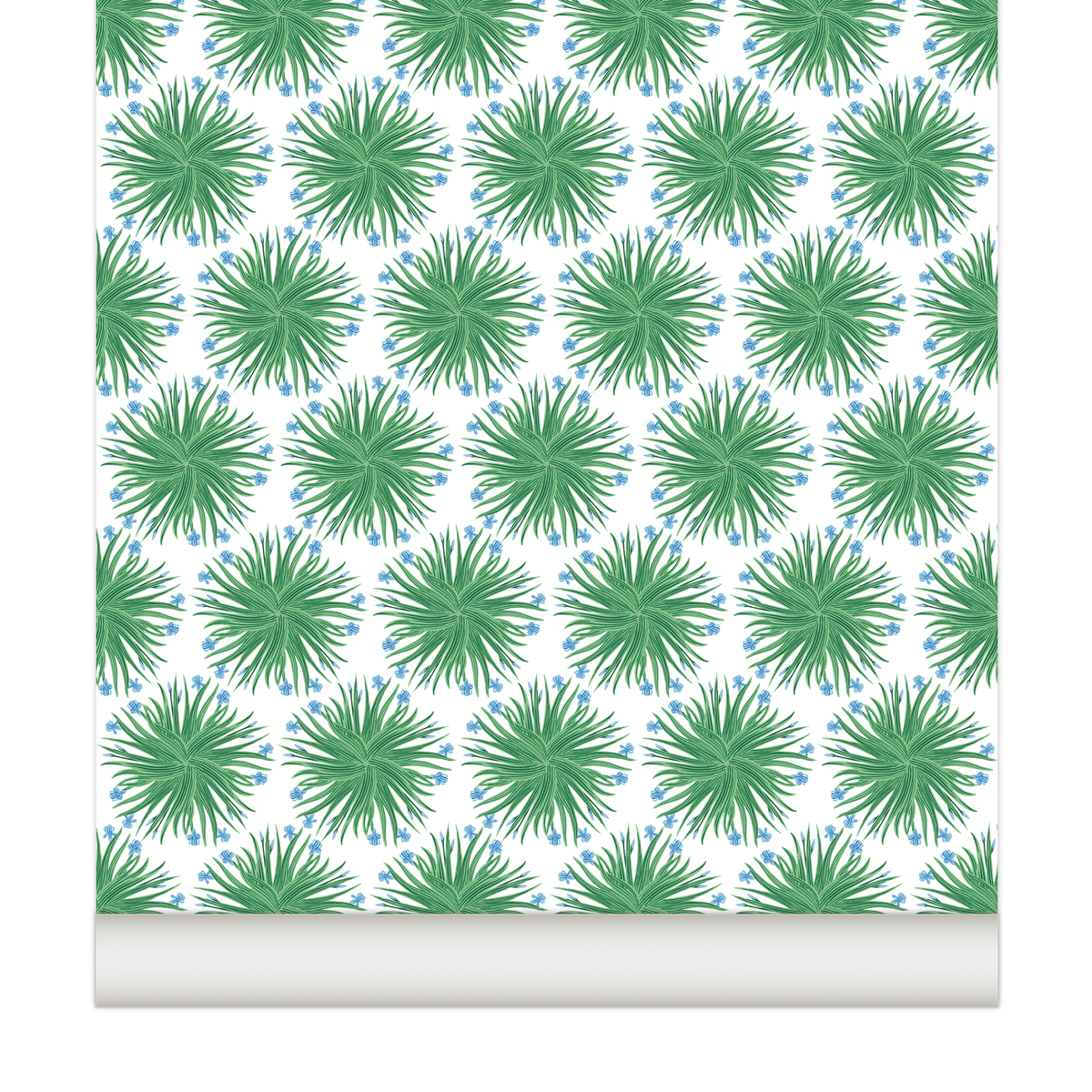 little cabari papier peint fleur couleur vert bleu