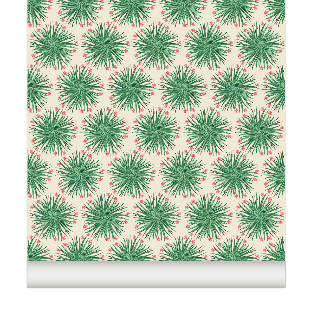 little cabari papier peint fleur couleur rose vert