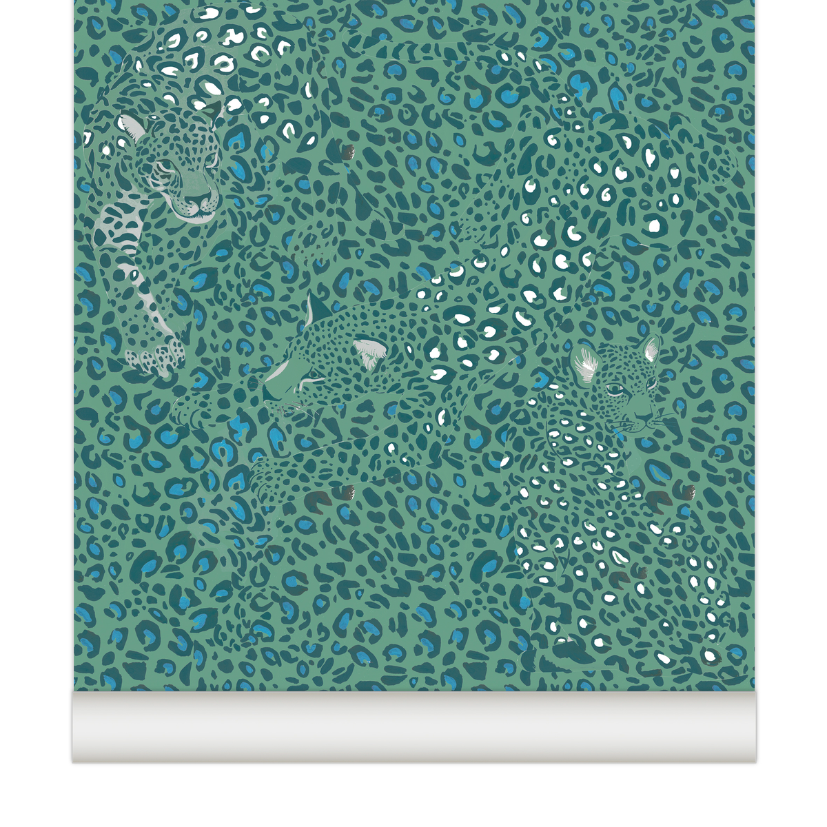 little cabari papier peint leopard couleur vert