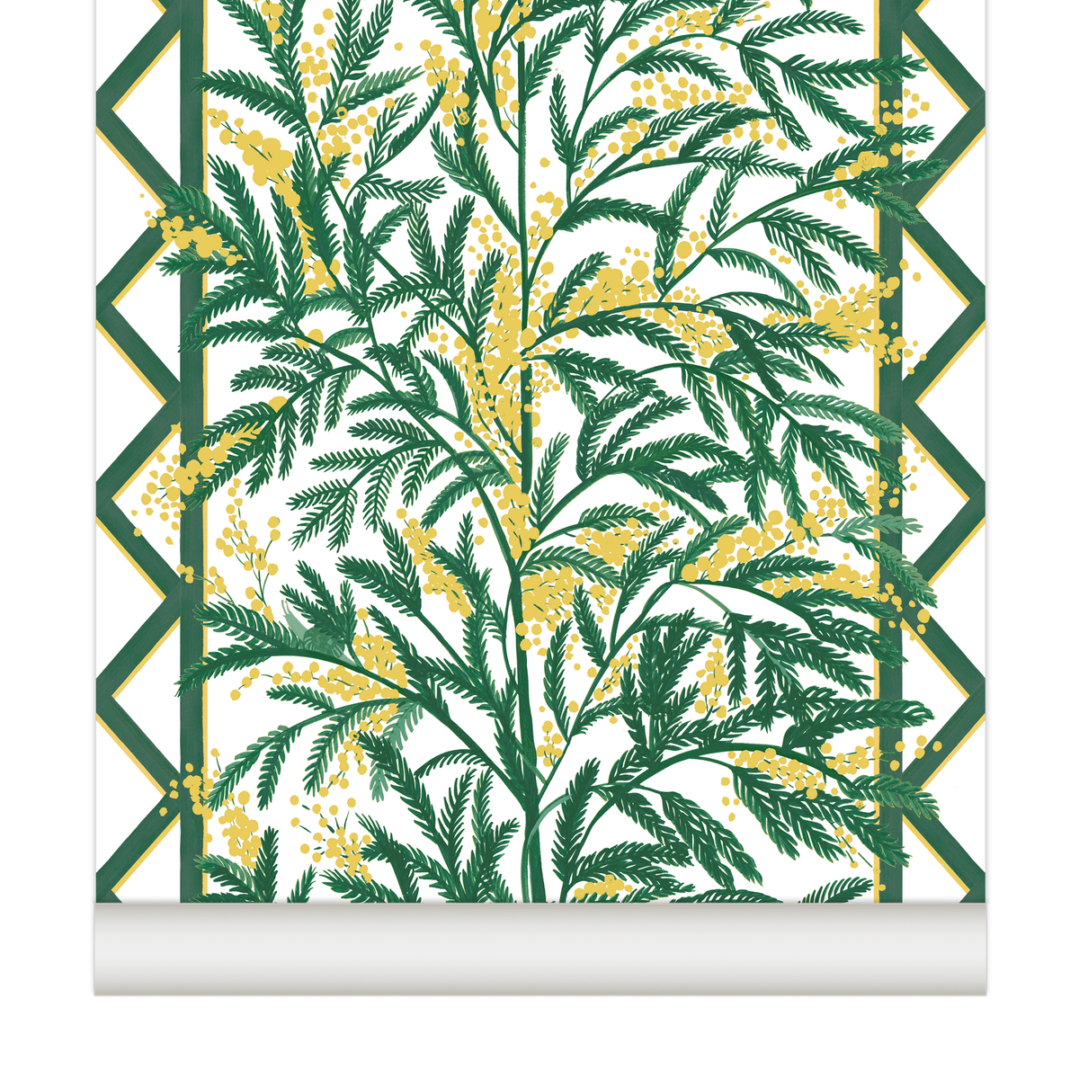 little cabari papier peint fleur plante couleur vert jaune