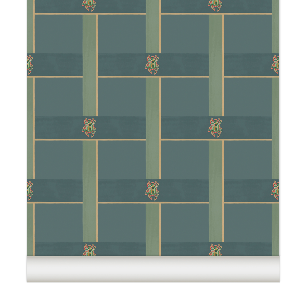 papier peint carreaux scarabée