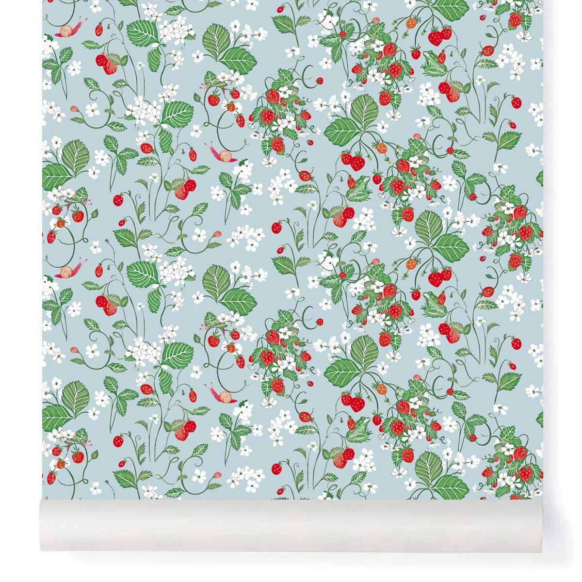 papier-peint strawberry ciel fraise feuille fleurs