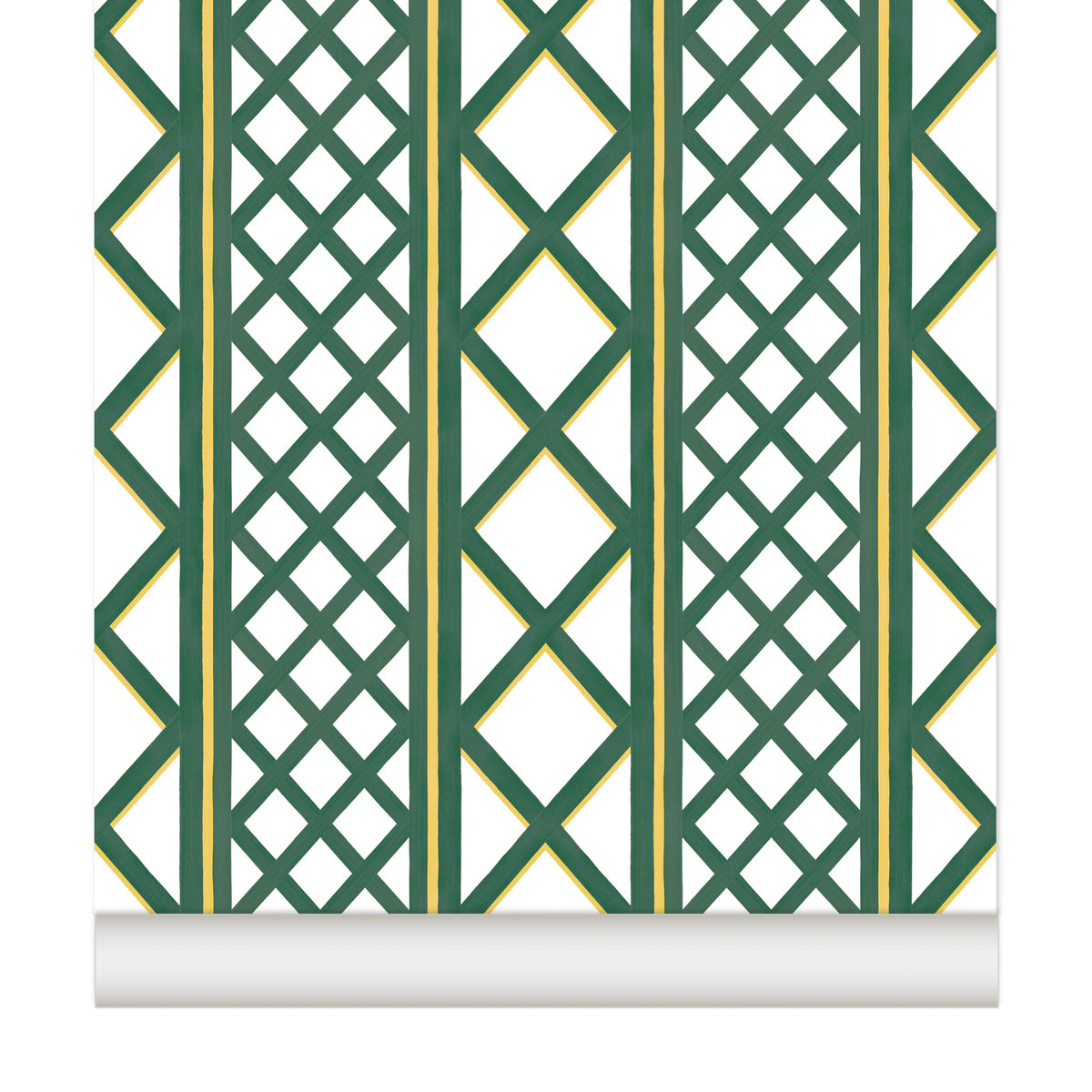 little cabari papier peint trait couleur vert jaune