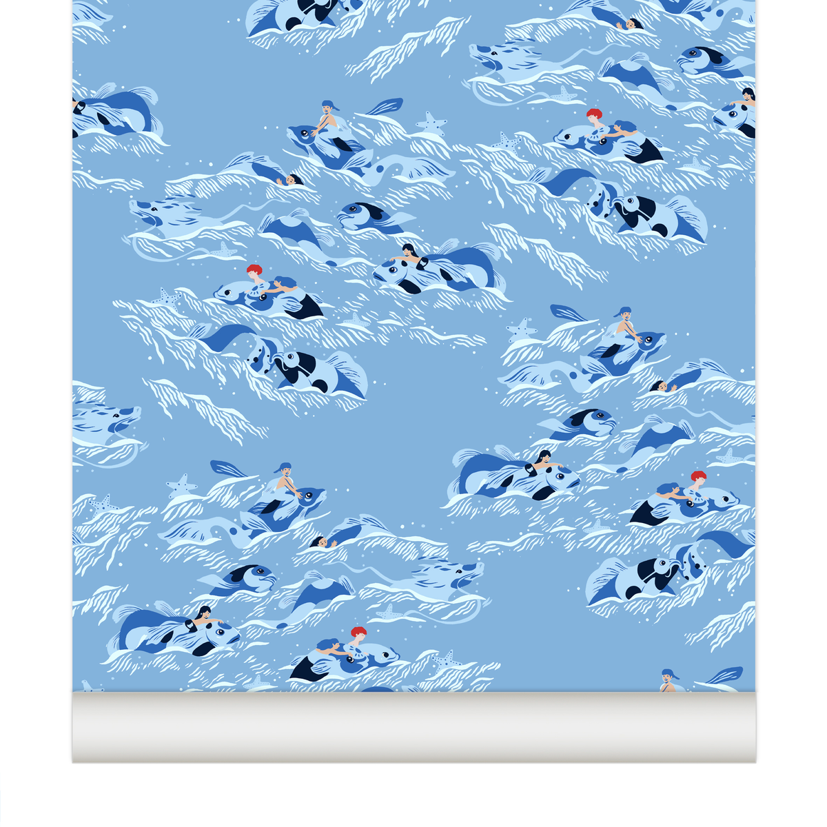 papier peint poissons et dragons
