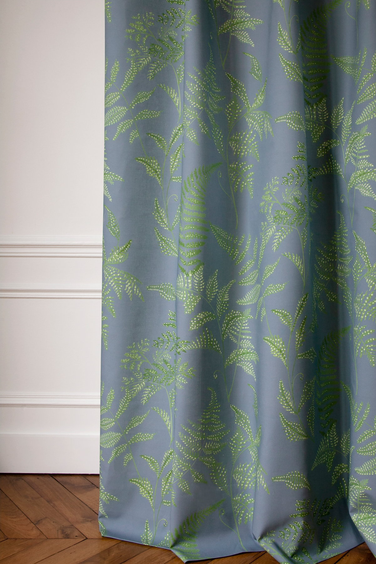 Little Cabari tissu d'ameublement rideau feuille couleur vert gris