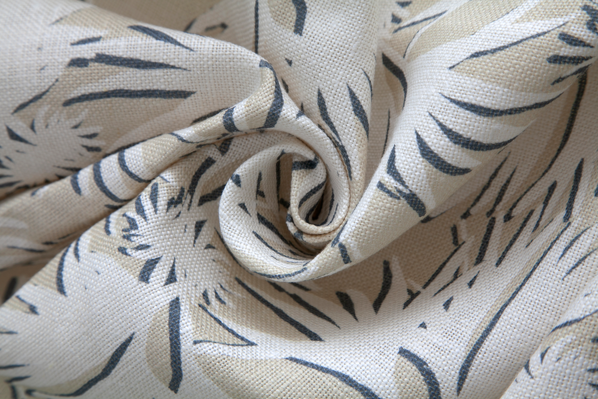 LittleCabari tissu ameublement rideau jungle lin couleur beige