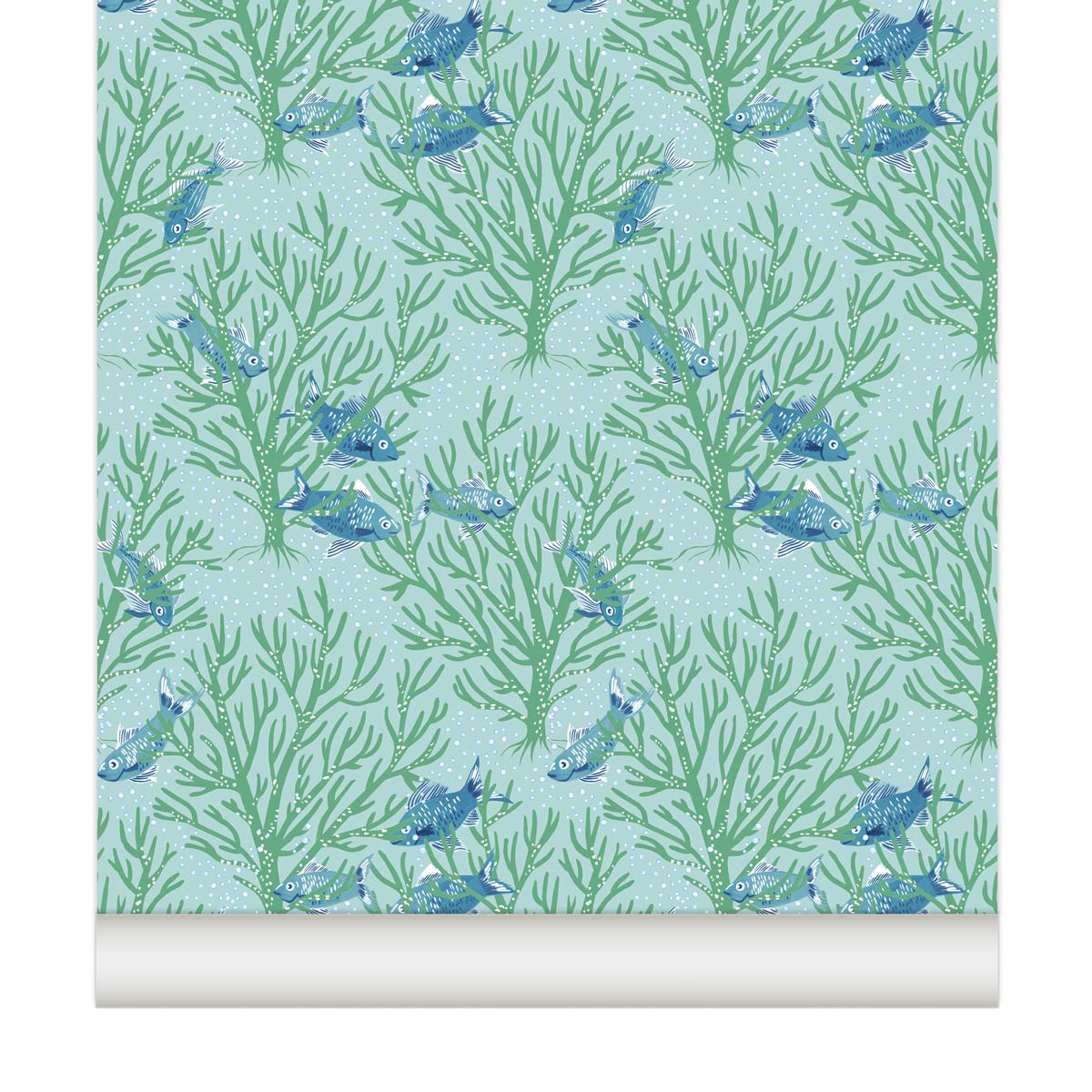 Papier peint CORAIL coloris Bleu de Prusse – Little Cabari