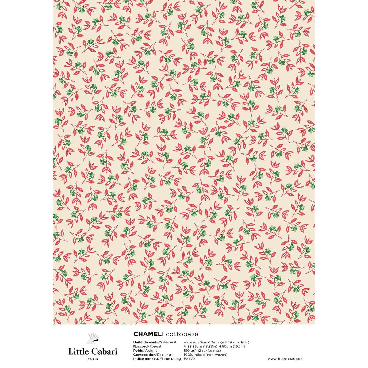 little cabari échantillon fleur couleur rose vert