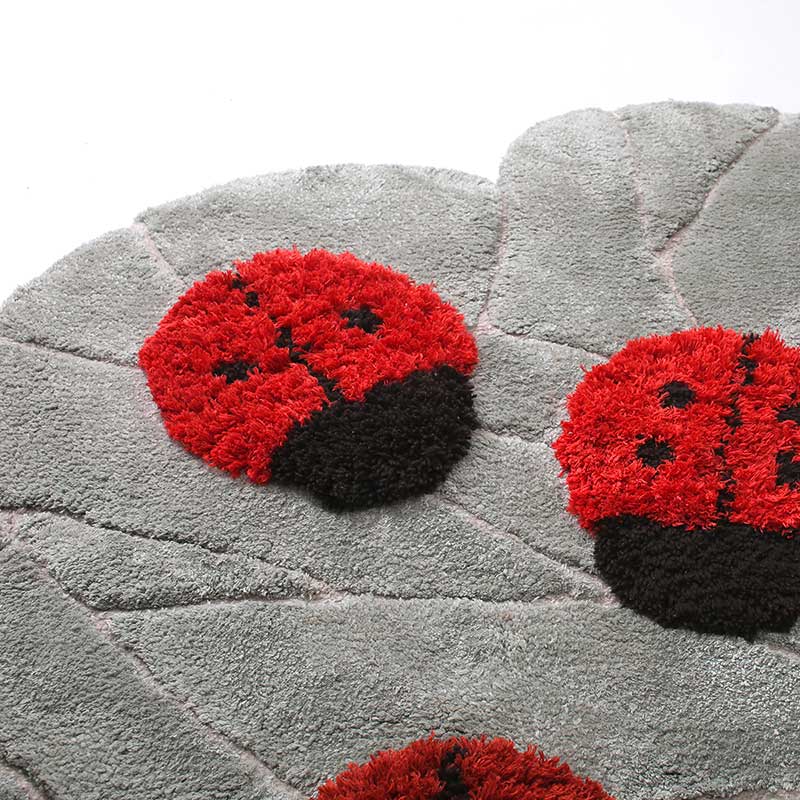 little cabari tapis laine enfant couleur rouge gris