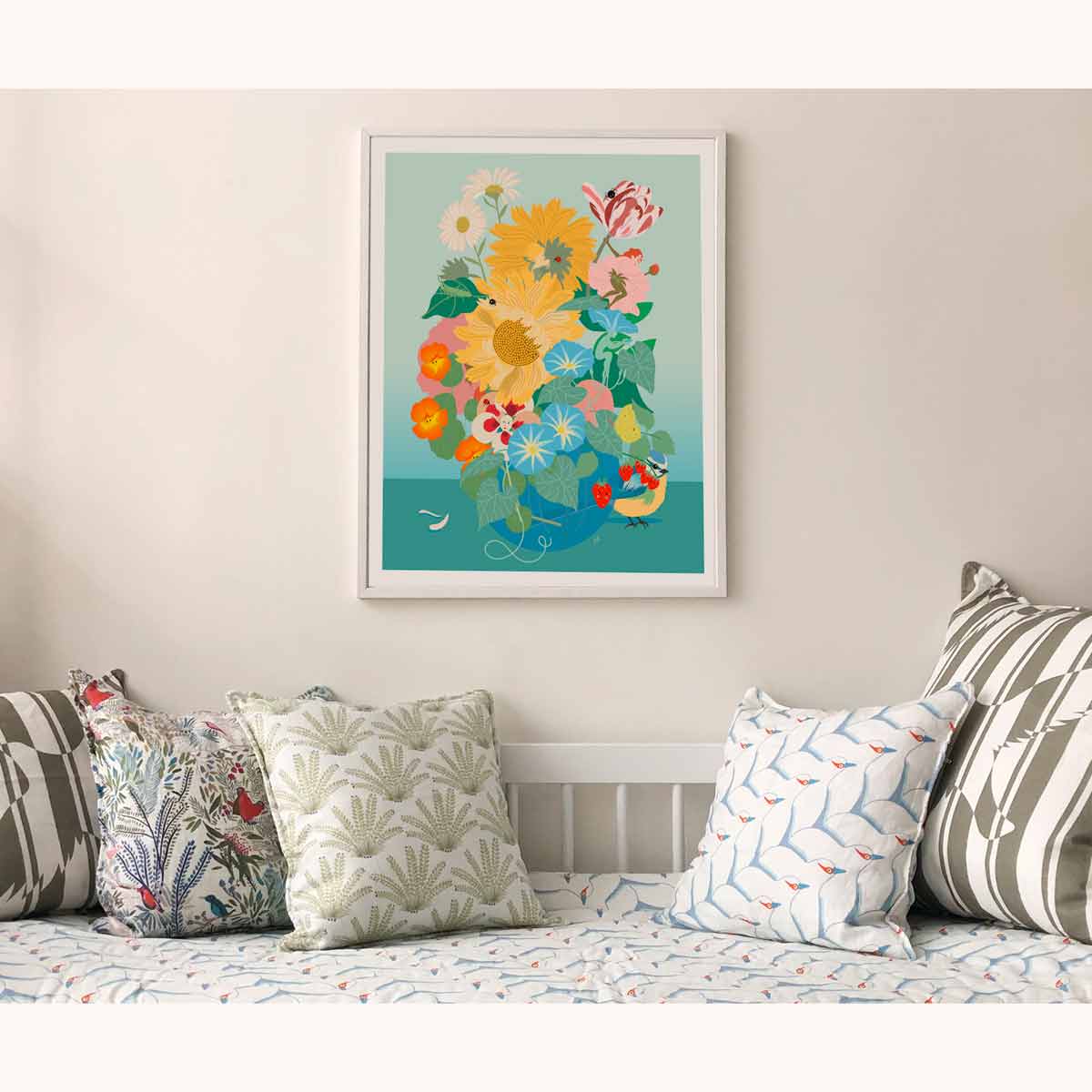little cabari affiche bouquet fleurs couleurs milticolors