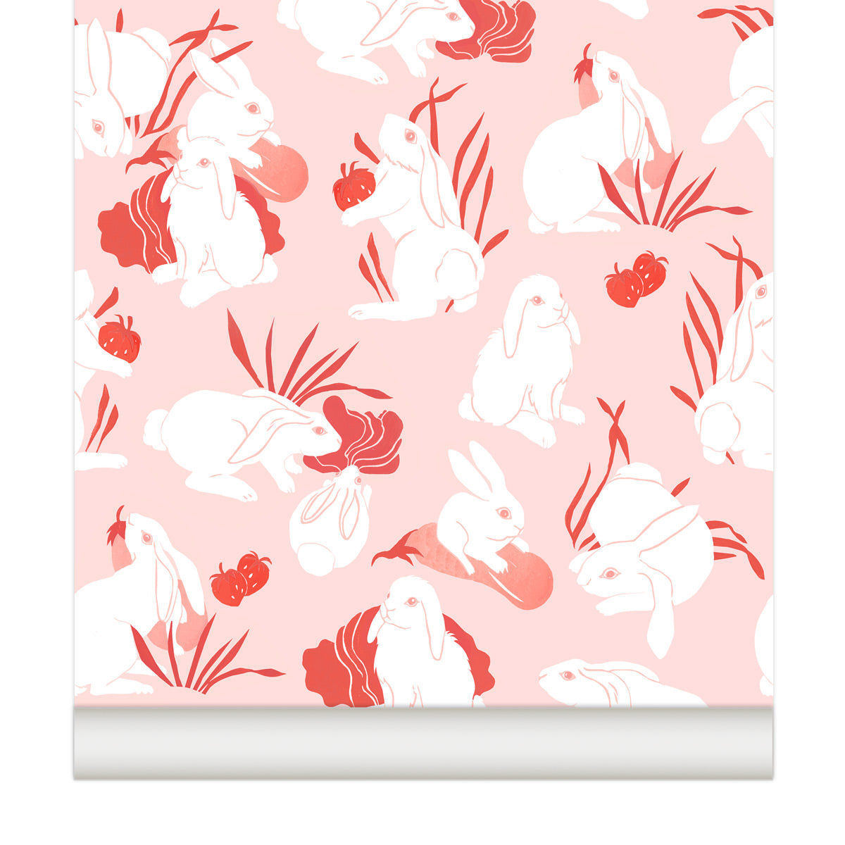little cabari papier peint lapin animal couleur rose