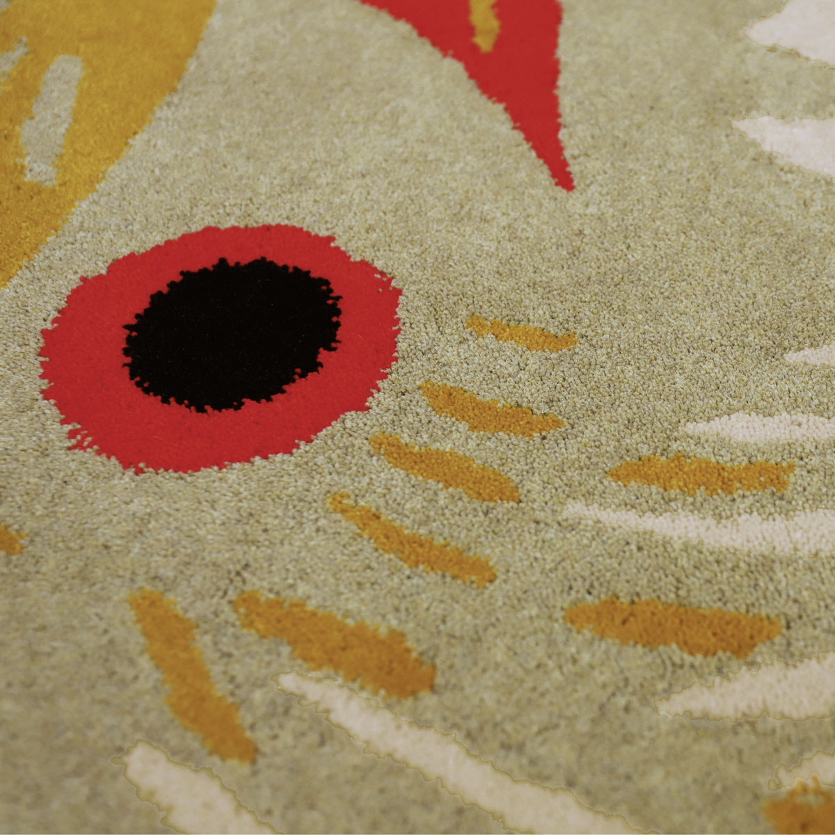 little cabari tapis laine oiseau couleur bleu beige