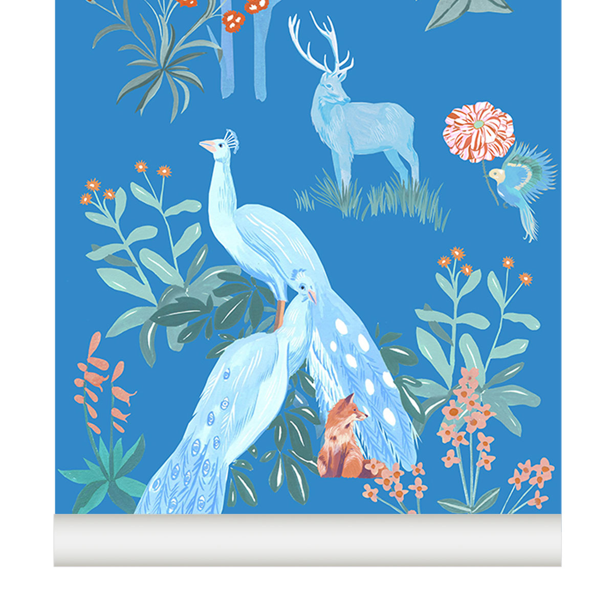 little cabari papier peint animal nature couleur bleu