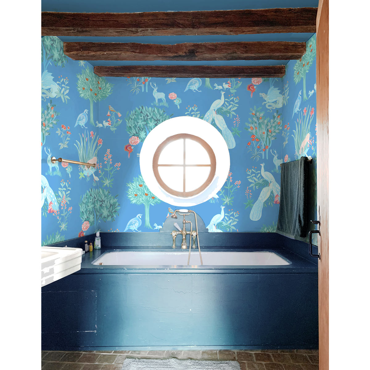 little cabari papier peint animal nature couleur bleu