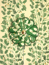 applique tissu chenes vert