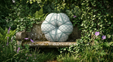 Coussin décoratif rond aux tons céladon, sublimé par un dos en velours