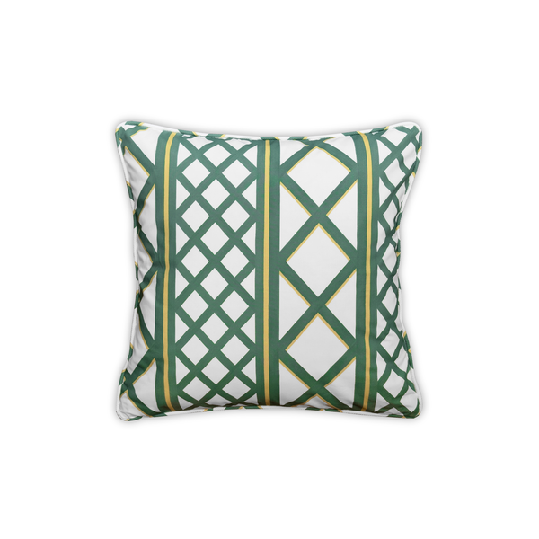 coussin treillis vert 