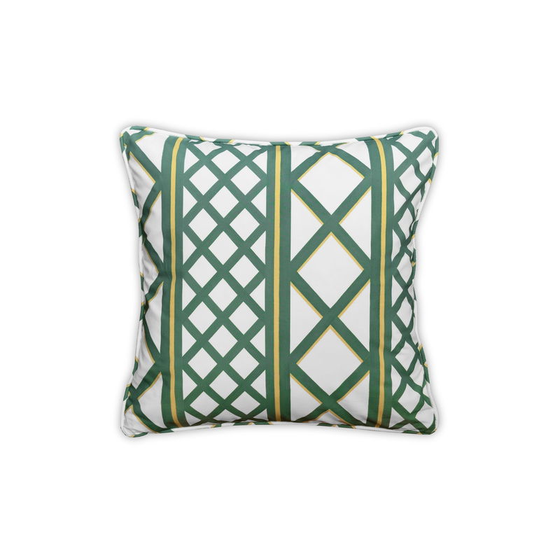 coussin treillis vert 