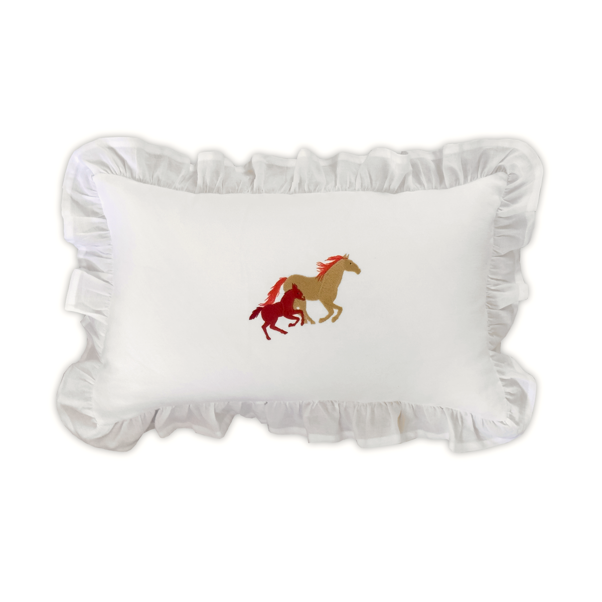 coussin broderie equestre