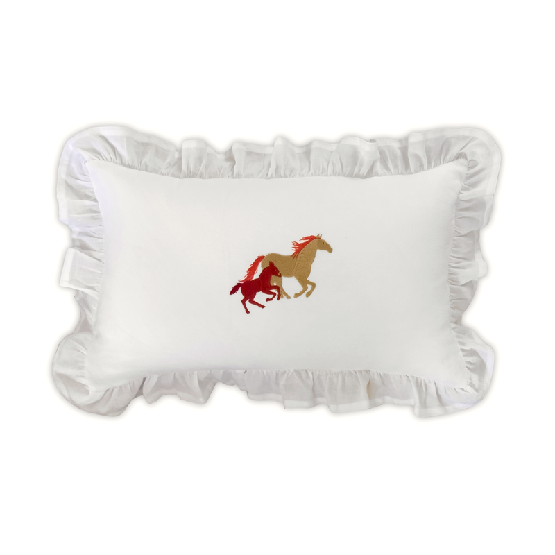 coussin broderie equestre