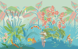 little cabari papier peint panoramique nature plante couleur multicolore