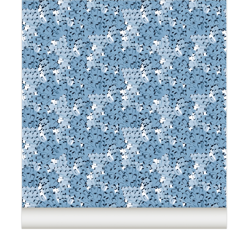 little cabari papier peint corail couleur bleu