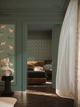 papier peint chevaux et rayure