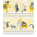 little cabari papier peint inde fleur animal animal couleur jaune gris