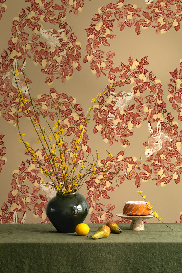 papier peint citron chevre ane