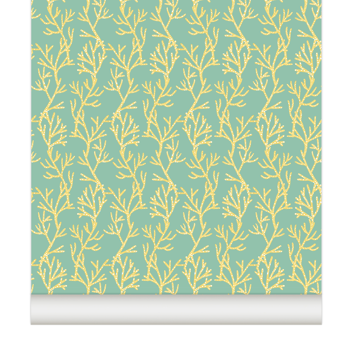 Papel pintado CORAIL color Verde agua.