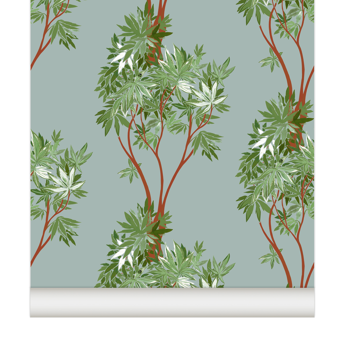 little cabari papier peint nature plante couleur vert bleu
