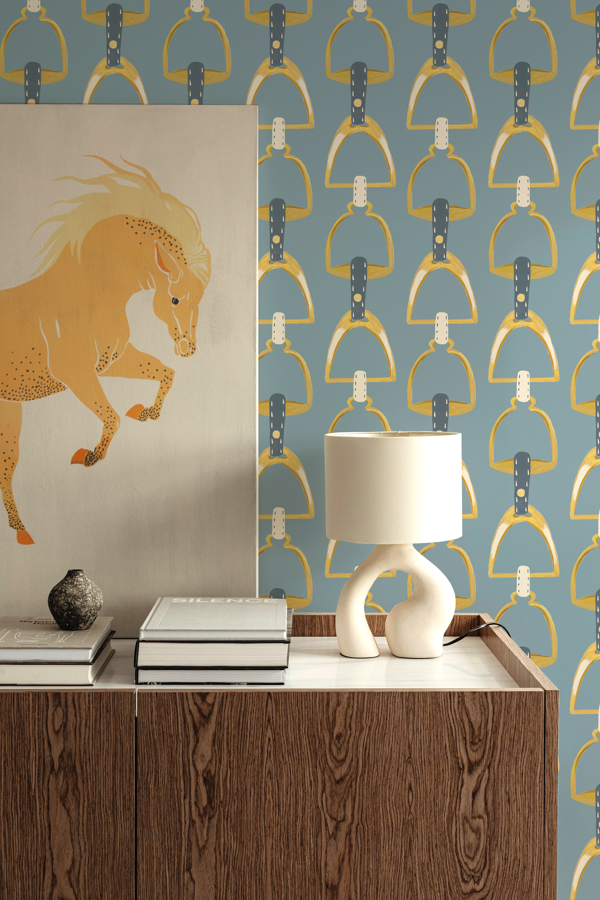 papier peint etrier cheval