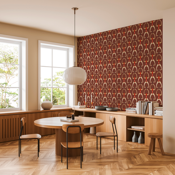 papier peint etriers bordeaux