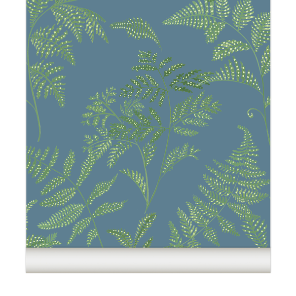 little cabari papier peint plante nature couleur vert bleu