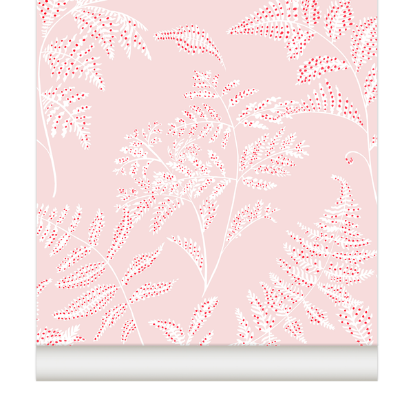 little cabari papier peint plante nature couleur rose 