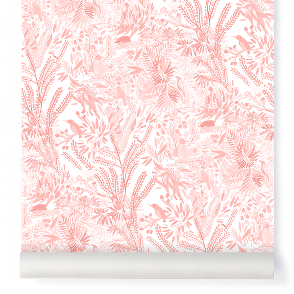 little cabari papier peint nature oiseau couleur rose