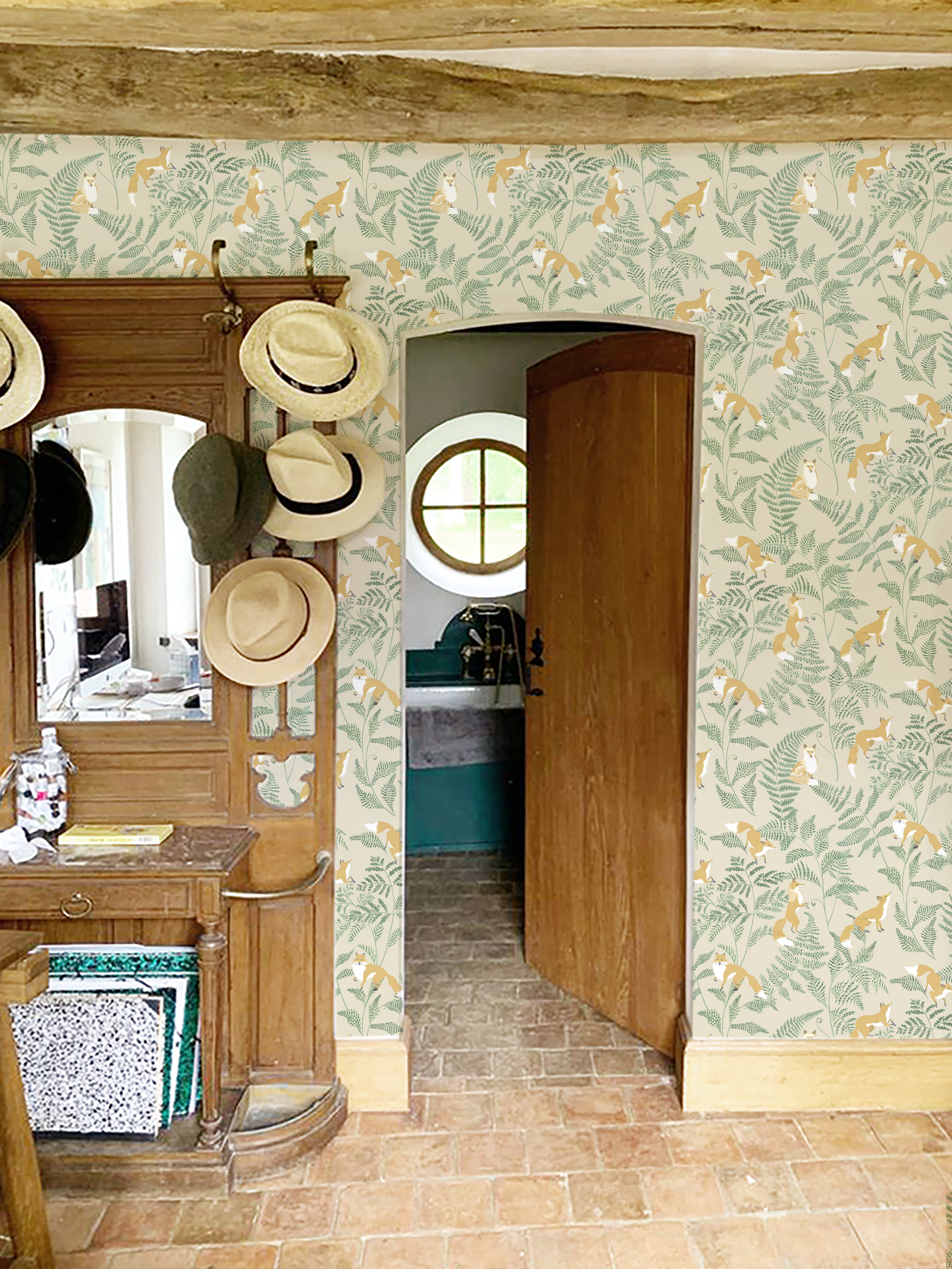 Wallpaper KITSUNE Beige color – Little Cabari