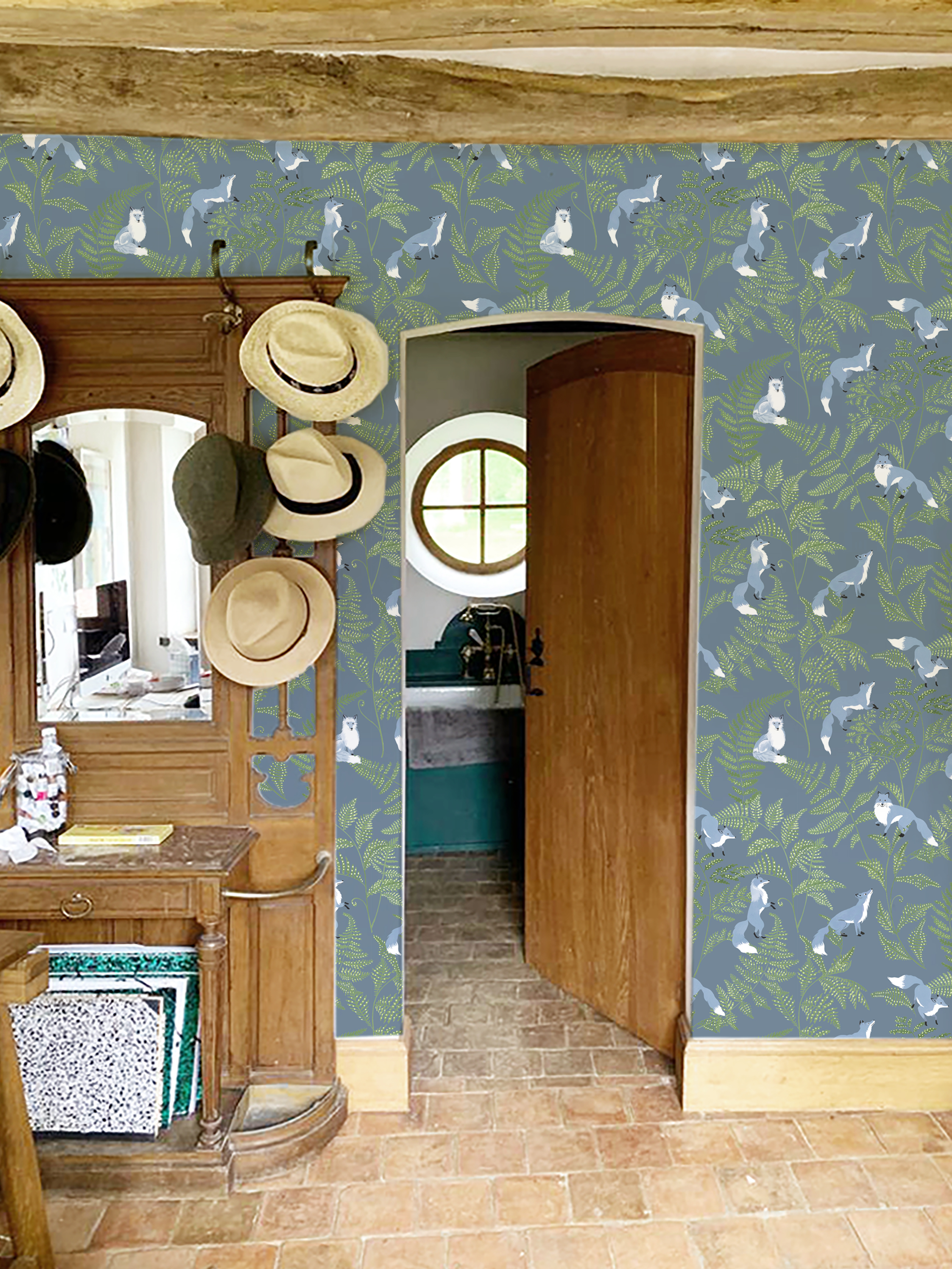 Wallpaper KITSUNE Nuit d'été color – Little Cabari