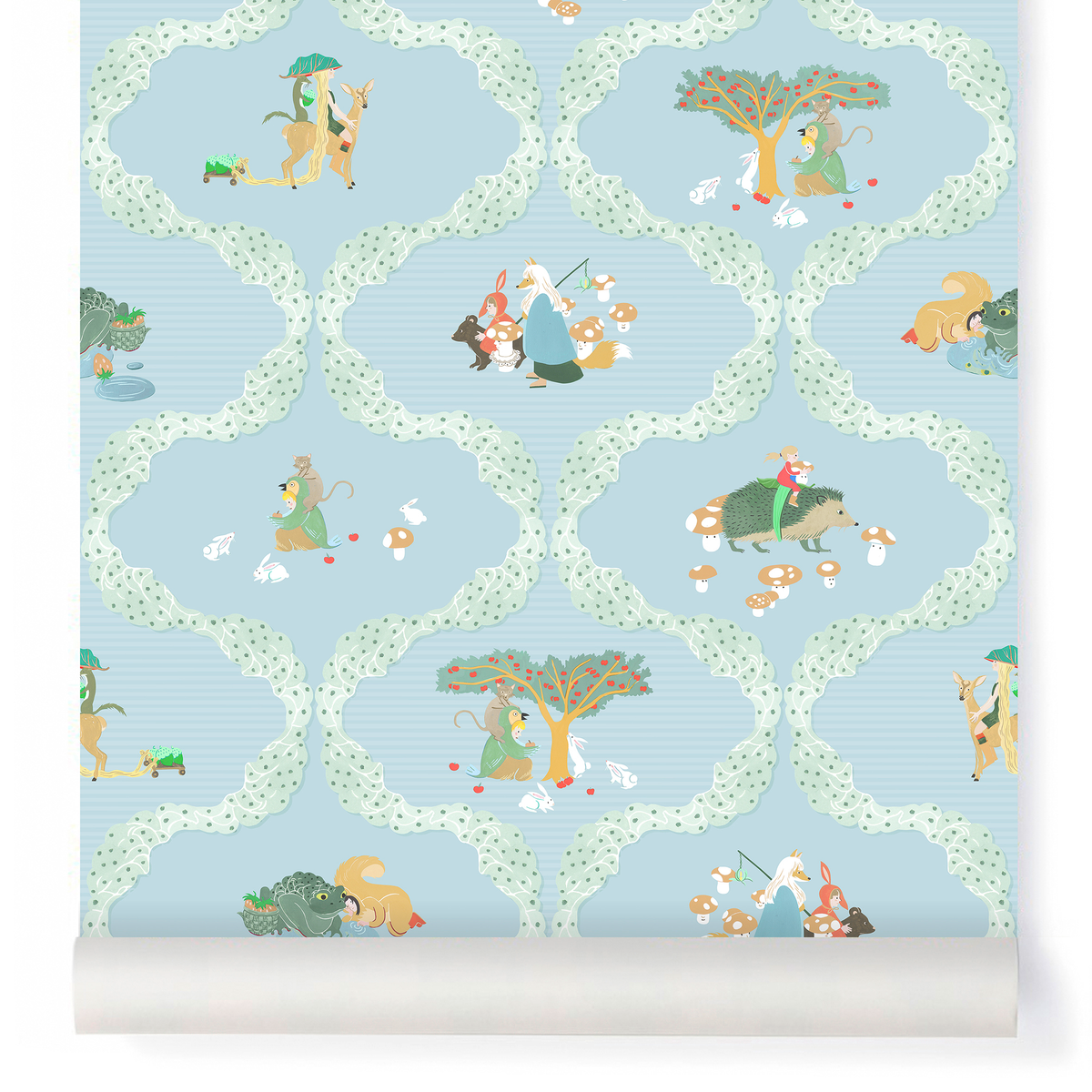 little cabari papier peint bois enfant couleur bleu multicolore