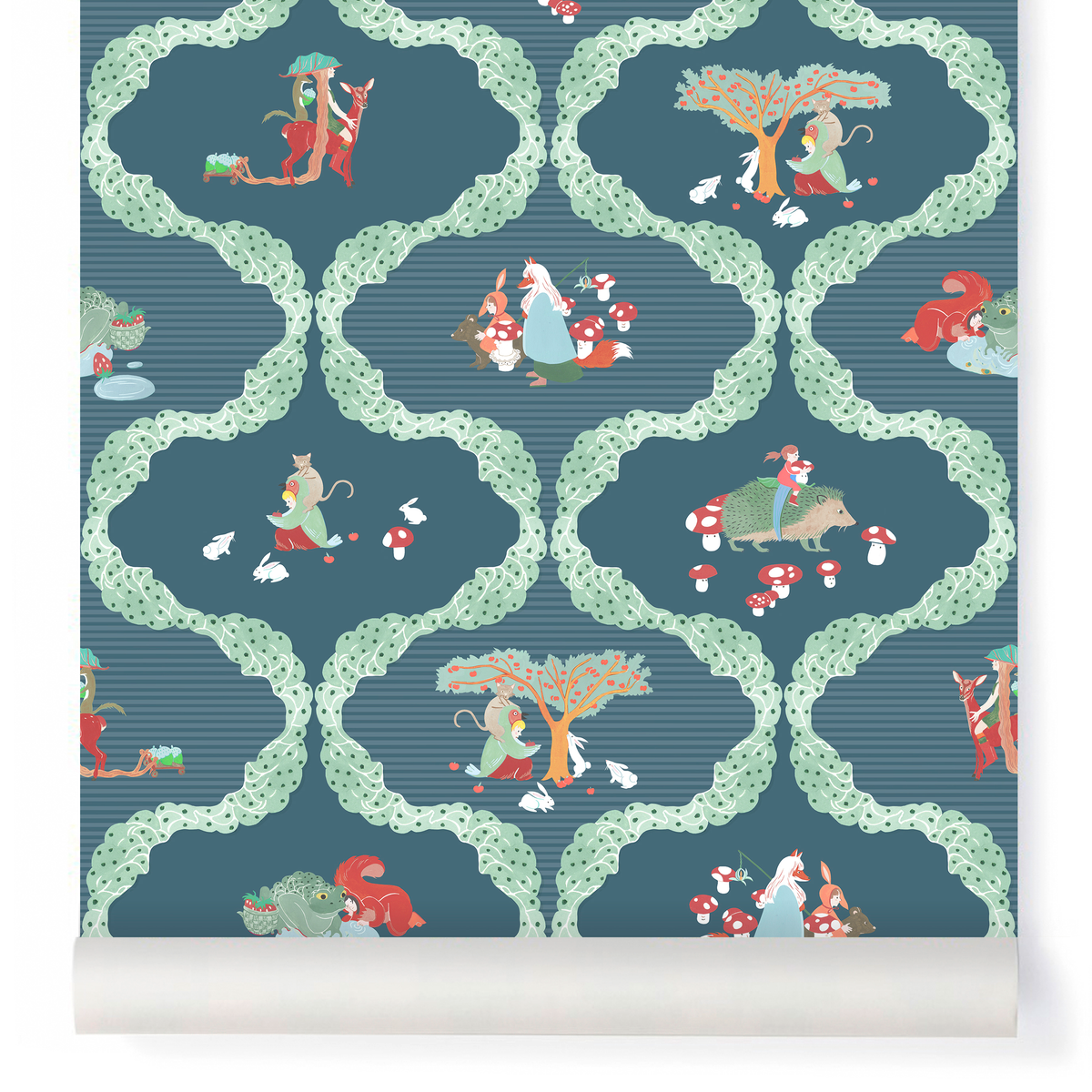 little cabari papier peint bois enfant couleur bleu vert rouge