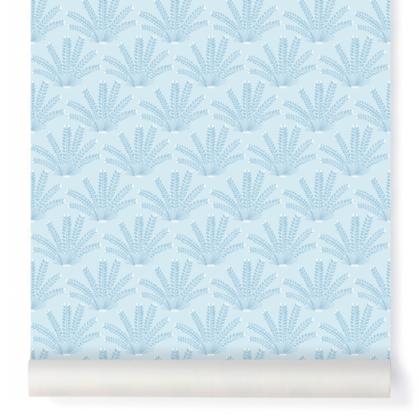 little cabari papier peint plante couleur bleu 