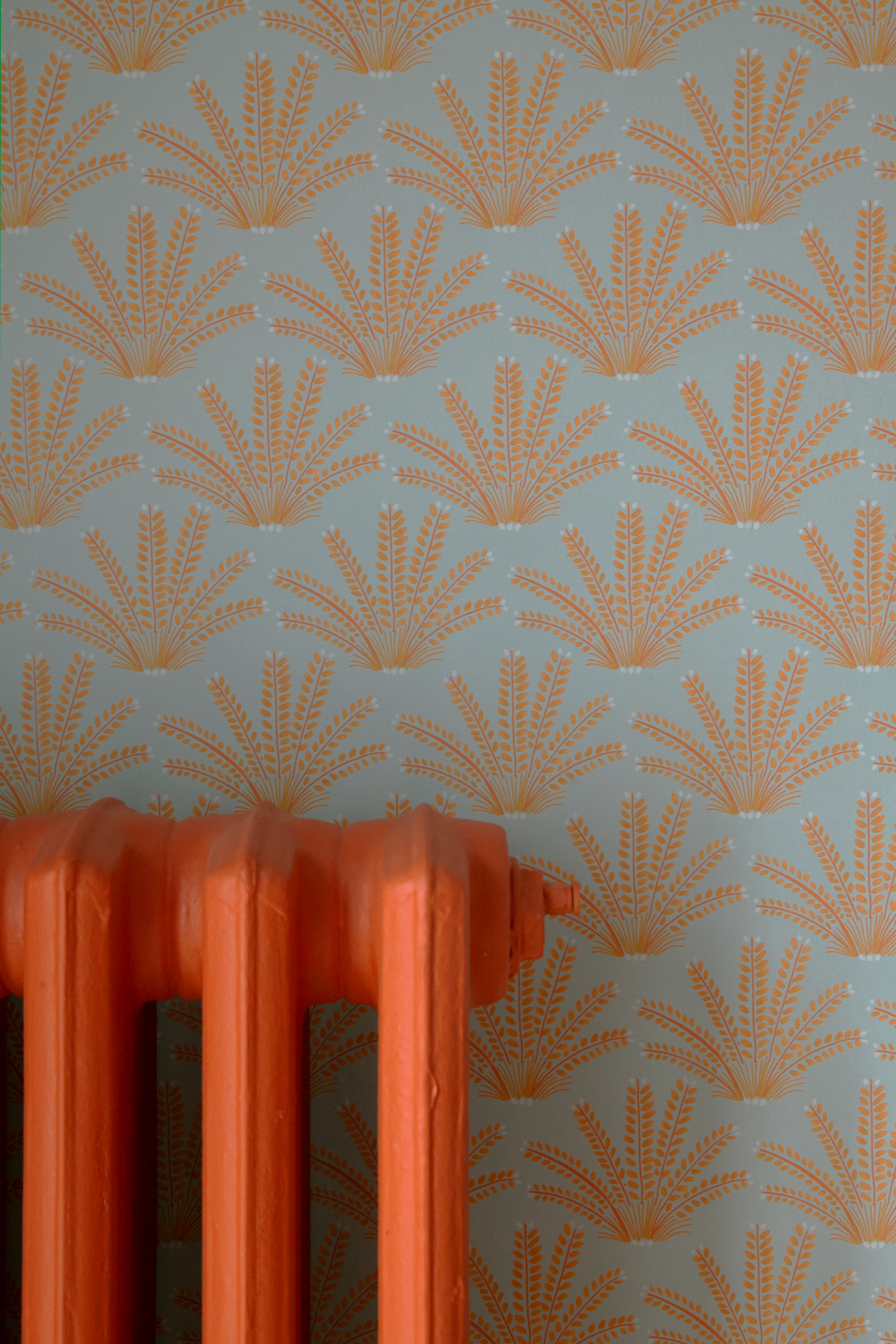 little cabari papier peint plante couleur bleu orange 
