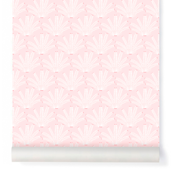 little cabari papier peint plante couleur rose